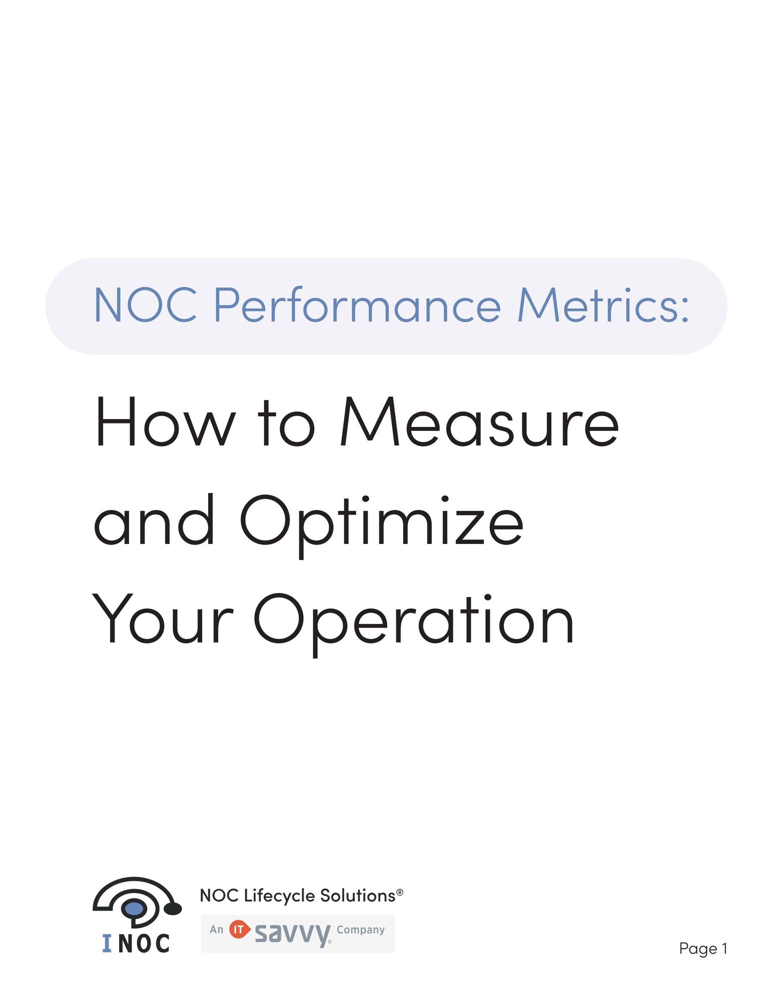 White paper cover: NOC metrics